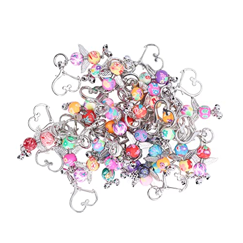 Engelsflügel-Schlüsselanhänger, 30 Stück, Metall-Engelsflügel, dekorativer Schlüsselanhänger mit bunten Mustern, Perlen für Party von Verdant Touch