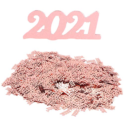 Party Deko Zahl 2021 Konfetti Neujahr Party Abschlussfeier Deko Konfetti 100g Roségold von Verdant Touch