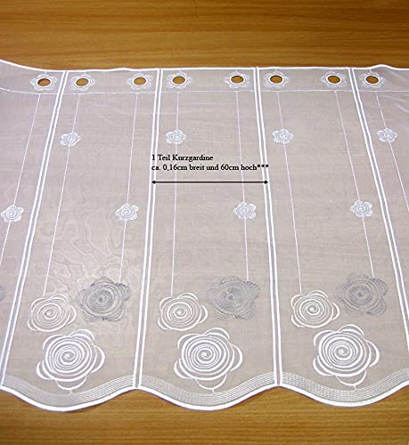 Verdi Kurzgardine mit Stickerei, weiß-Champagner-Taupe nach Maß ca. 60cm hoch Verdi Kurzgardine mit Stickerei, weiß-Champagner-Taupe nach Maß ca. 60cm hoch von Verdi