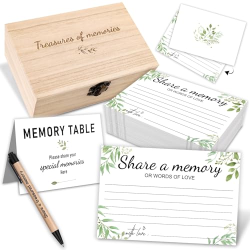 100-teiliges Erinnerungskarten-Set, Beerdigung, Gedenkkarten, Holz-Memory-Box, Beerdigungsstift, Teilen für Feiern, Jahrestage, Gedenkabschluss, Spiel, Alternative zu einem Buch des Kondolenzes 100-teiliges Erinnerungskarten-Set, Beerdigung, Gedenkkarten, Holz-Memory-Box, Beerdigungsstift, Teilen für Feiern, Jahrestage, Gedenkabschluss, Spiel, Alternative zu einem Buch des Kondolenzes von Vergissmeinnicht