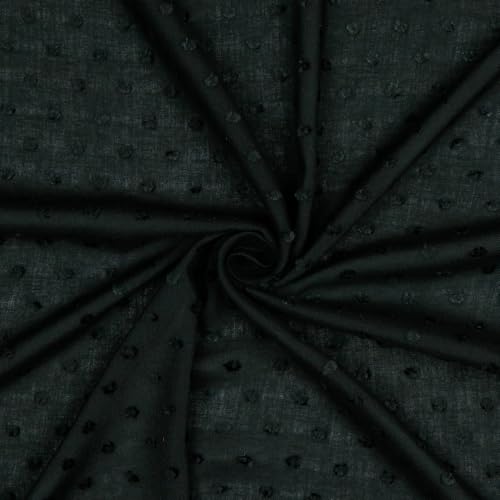 Viskose-Stoff Webware Viskosestoff Blusenstoff | DOBBY | Ökotex | 4 Farben | ab 50x140cm Meterware (schwarz) von Verhees Textiles