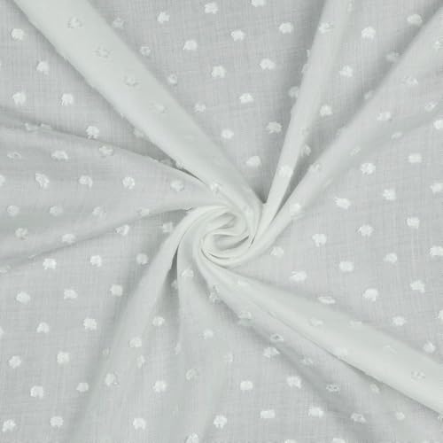 Viskose-Stoff Webware Viskosestoff Blusenstoff | DOBBY | Ökotex | 4 Farben | ab 50x140cm Meterware (weiß) von Verhees Textiles