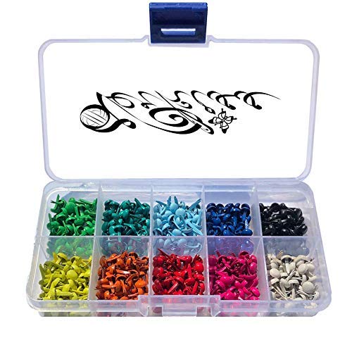 Mini Musterbeutelklammern 500 Stück Brads für Scrapbooking Basteln in der Box - Musterklammern Rundkopf bunt 10 Farben 5mm x 9mm Rund Briefklammern farbig Mini Musterbeutelklammern 500 Stück Brads für Scrapbooking Basteln in der Box - Musterklammern Rundkopf bunt 10 Farben 5mm x 9mm Rund Briefklammern farbig von Verkiss