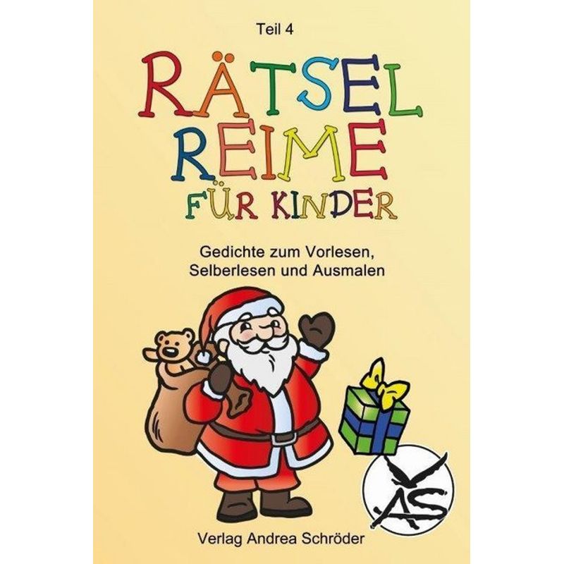 Rätsel-Reime Für Kinder. Weihnachten.Bd.4 - Andrea Schröder, Geheftet von Verlag Andrea Schröder