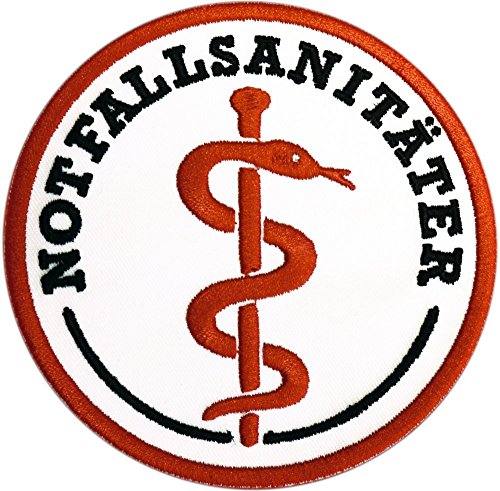 Notfallsanitäter Stoffaufnäher/Patch Klett (8cm Durchmesser)| Rettungsdienst | DRK | Malteser | Johanniter | ASB | BRK von PGONA