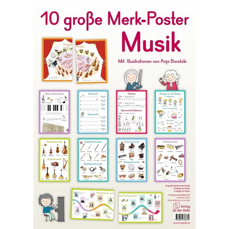 10 Große Merk-Poster Musik von Verlag an der Ruhr
