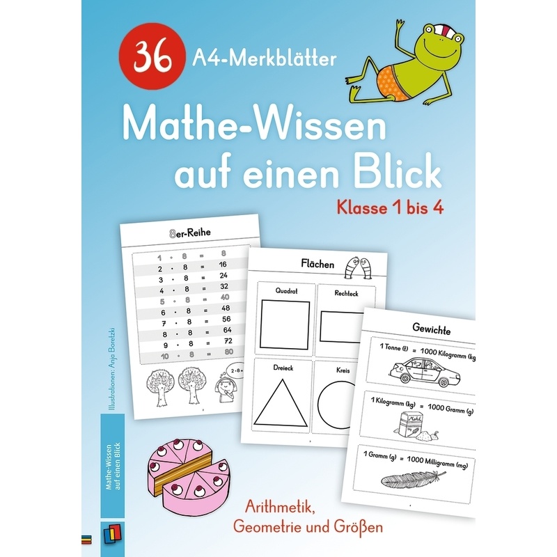 36 A4-Merkblätter Mathe-Wissen Auf Einen Blick - Klasse 1 Bis 4, Geheftet von Verlag an der Ruhr