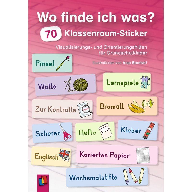 Wo Finde Ich Was? 70 Klassenraum-Sticker von Verlag an der Ruhr