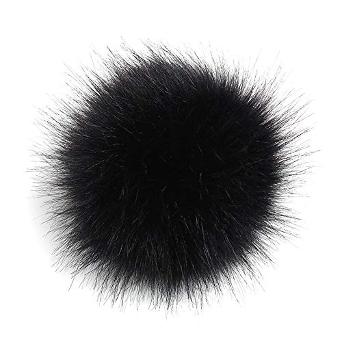 Verliked Kunstfell, 12 cm, Kunstfell, flauschig, Bommel, Bommel, Basteln, Pompon, Ball, für Hüte, Schals, Handschuhe, Tasche, Schwarz Verliked Kunstfell, 12 cm, Kunstfell, flauschig, Bommel, Bommel, Basteln, Pompon, Ball, für Hüte, Schals, Handschuhe, Tasche, Schwarz von Verliked