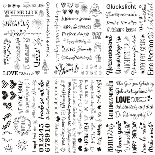 VEROA 6 Blatt Kerzentattoos Rub on Sticker (200+ Muster) Kerzentattoos Geburtstag - Selbstklebend Kerzen Tattoo Geeignet für Geburtstage, Kerzen, Glas, Holzmöbel von Veroa
