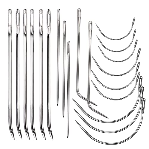 20 Stück Leder-Nähnadeln, robustes Nähnadel-Set enthält gebogene Ledernadel, Sacknadel, Handnähnadel, Ledernadeln für Polstermöbel, Lederhandwerk, Teppich-Leinen-Reparatur 20 Stück Leder-Nähnadeln, robustes Nähnadel-Set enthält gebogene Ledernadel, Sacknadel, Handnähnadel, Ledernadeln für Polstermöbel, Lederhandwerk, Teppich-Leinen-Reparatur von Veroave