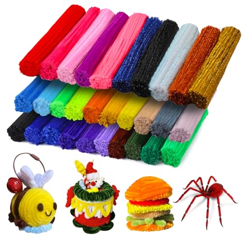 Veroave Pfeifenreiniger in 30 Farben, Pfeifenreiniger zum Basteln, Bastelbedarf, mehrfarbige Chenille-Stiele, Glitzer-Pfeifenreiniger für Bastelarbeiten, Bastelprojekte, 3000 Stück Veroave Pfeifenreiniger in 30 Farben, Pfeifenreiniger zum Basteln, Bastelbedarf, mehrfarbige Chenille-Stiele, Glitzer-Pfeifenreiniger für Bastelarbeiten, Bastelprojekte, 3000 Stück von Veroave