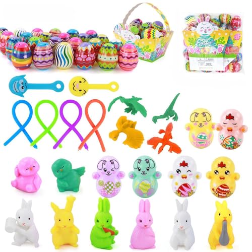 Veroda 24 Stück Vorgefüllte Ostereier mit Spielzeug Plastik Bunte Überraschung Ostereier für Kinder Ostereiersuche Korbfüller Veroda 24 Stück Vorgefüllte Ostereier mit Spielzeug Plastik Bunte Überraschung Ostereier für Kinder Ostereiersuche Korbfüller von Veroda