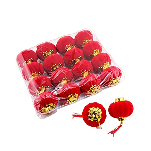 Veroda Mini Glücksbringer Rot Laternen für chinesische Frühlingsfest und Feiern Dekoration (16, #8) von Veroda