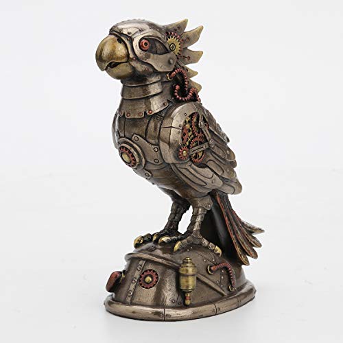 Veronese Design Steampunk-Statue, für Nymphensittiche, Papageien, Gießharz, Antik-Bronze-Finish, Heimdekoration Veronese Design Steampunk-Statue, für Nymphensittiche, Papageien, Gießharz, Antik-Bronze-Finish, Heimdekoration von Veronese Design