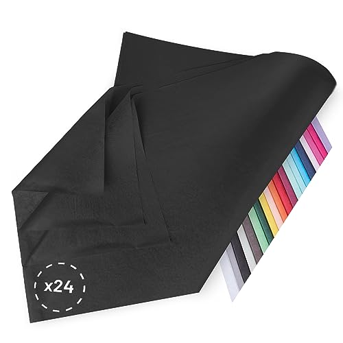 Verpackungswelt Seidenpapier 24 Blätter | 76x50 cm | Buntes Transparentpapier ideal als Verpackungsmaterial & Geschenkpapier | Papier zum Basteln | Schöne Dekoration | Bastelpapier in Schwarz Verpackungswelt Seidenpapier 24 Blätter | 76x50 cm | Buntes Transparentpapier ideal als Verpackungsmaterial & Geschenkpapier | Papier zum Basteln | Schöne Dekoration | Bastelpapier in Schwarz von Verpackungswelt