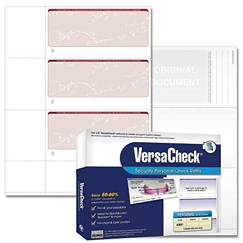 VersaCheck Security Personal Check Refills: Form #3001 Personal Wallet - Burgundy - Prestige - 250 Sheets von VersaCheck