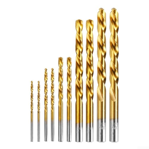 10-teiliges Bohrer-Set, Hochgeschwindigkeitsstahlbohrer-Set, Linkshänder, für Metall, Holz, Kunststoff 10-teiliges Bohrer-Set, Hochgeschwindigkeitsstahlbohrer-Set, Linkshänder, für Metall, Holz, Kunststoff von VersaGenius