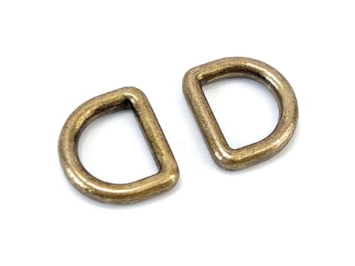 VersaKits 10 Stück robuste D-Ringe, 0,9 cm, Bronze, solide Zinklegierung, Druckguss für Geldbörsen, Lederhandwerk von VersaKits