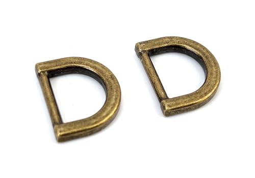 VersaKits 10 Stück robuste D-Ringe 1,27 cm Bronze solide Zinklegierung Druckguss für Geldbörsenherstellung Lederhandwerk von VersaKits