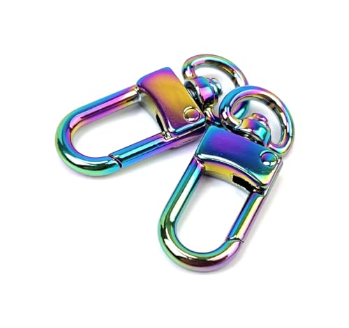 VersaKits 10 Stück robuste Karabinerhaken mit Drehgelenk, Regenbogenfarben, klein, Karabinerhaken, Bogen-Stil zum Nähen, Geldbörsen, Taschen, Schmuckherstellung von VersaKits