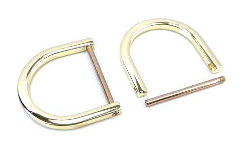 VersaKits 4 Stück robuste D-Ringe zum Einschrauben 3,8 cm grün hellgold U Form Ersatz D-Ring für Geldbörse Schlüsselanhänger Hundehalsband von VersaKits