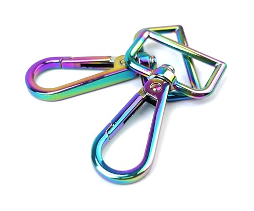 VersaKits Karabinerhaken mit Drehgelenk, 2,5 cm, Regenbogenfarben, 10 Stück von VersaKits