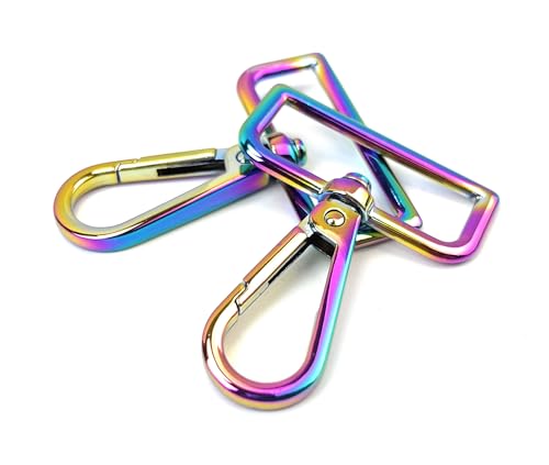 VersaKits Karabinerhaken mit Drehgelenk, 3,8 cm (1 1/2 Zoll), Regenbogenfarben, 10 Stück von VersaKits