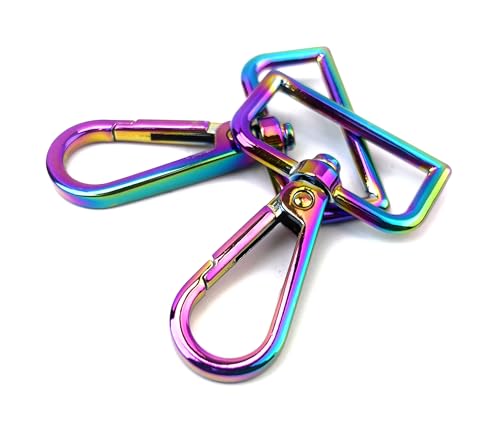 VersaKits Karabinerhaken mit Drehgelenk, 3,8 cm (1 1/4 Zoll), Regenbogenfarben, 10 Stück von VersaKits