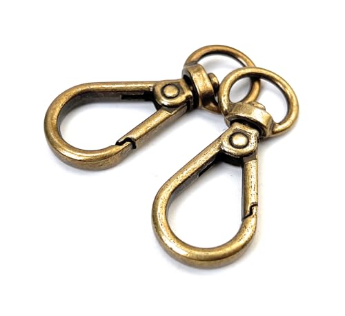 VersaKits Karabinerhaken mit Drehgelenk, robust, 0,95 cm, Bronze, für Handtasche, Geldbörse, Schlüsselanhänger, 10 Stück von VersaKits