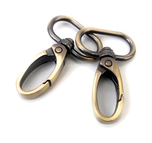VersaKits Robuste Drehhaken, 1,9 cm, Messing-Metall-Clips mit Schnappfederung, Karabinerverschlüsse für Schlüsselanhänger, Hundeleinen, Gurte, DIY, Nähen, 10 Stück von VersaKits
