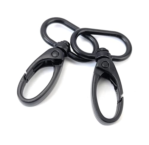 VersaKits Robuste Drehhaken, 1,9 cm, mattschwarz, Metall-Clips mit Schnappfederung, Karabinerverschlüsse für Schlüsselanhänger, Hundeleinen, Gurte, DIY, Nähen, 10 Stück von VersaKits