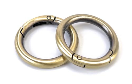 VersaKits Runde Karabinerhaken aus Messing, 1,9 cm (3/4 Zoll), Feder-O-Ringe, Schnappschnallen für Schlüsselanhänger, Tasche, Geldbörse, Schmuckherstellung, 10 Stück von VersaKits