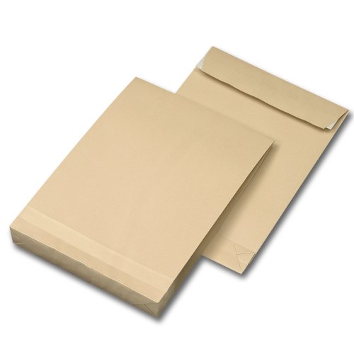 50 Faltentaschen Versandtaschen DIN C5 162 x 229 x 40 mm braun 120 g/m² von Versandpappe