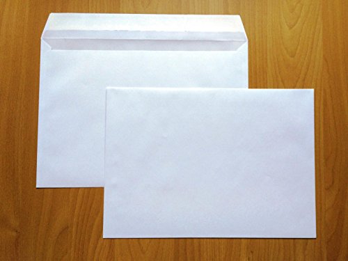 AN093-50 Versandtaschen Briefumschläge nassklebend DIN B4 weiß 250 x 353 mm 100 g/m² von Versandpappe