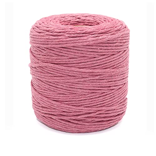 Makramee Garn 3mm x 200m Dunkel Pink Baumwolle Schnur Baumwollgarn Baumwollseil Kordel für DIY Handwerk , Faden zum basteln von Vershy