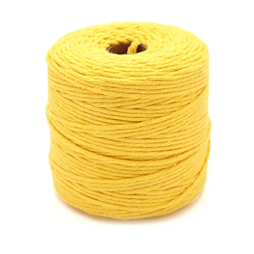 Makramee Garn 3mm x 200m Gelb Baumwolle Schnur Baumwollgarn Baumwollseil Kordel für DIY Handwerk , Faden zum basteln von Vershy