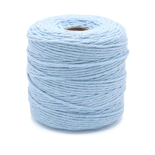 Makramee Garn 3mm x 200m Hellblau Baumwolle Schnur Baumwollgarn Baumwollseil Kordel für DIY Handwerk , Faden zum basteln von Vershy