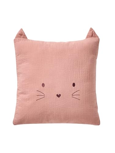 VERTBAUDET Kissen mit Tiermotiv aus Baumwollgaze, Rosa, TU von Vertbaudet