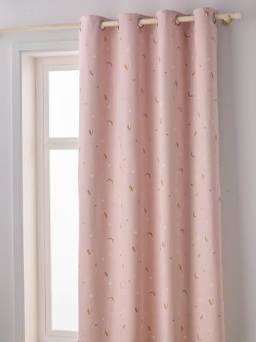 VERTBAUDET Vorhang, blickdicht, phosphoreszierend, Fantasie, Rosa, 135 x 260 cm von Vertbaudet