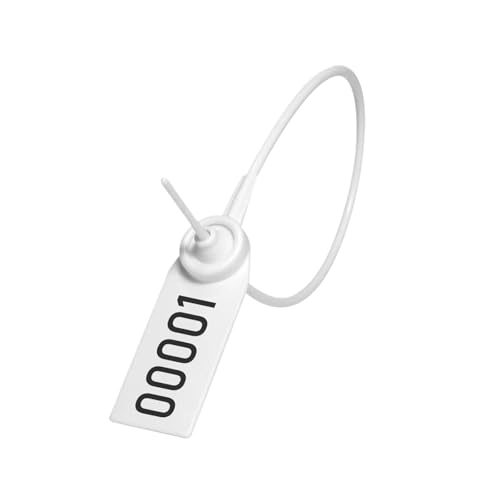 100 Stück Kunststoff-Sicherheitssiegel für Kleidungsstücke, Anti-Diebstahl-Sicherheitssiegel für Schuhe mit aufgedruckter Seriennummer, Länge 30cm 100 Stück Kunststoff-Sicherheitssiegel für Kleidungsstücke, Anti-Diebstahl-Sicherheitssiegel für Schuhe mit aufgedruckter Seriennummer, Länge 30cm von Veruying