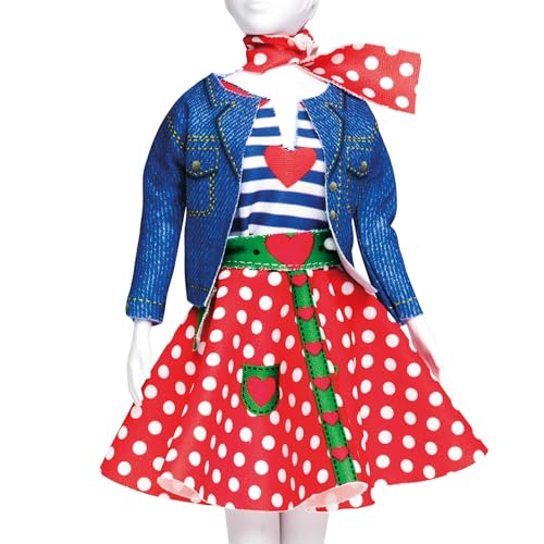 DRESS YOUR DOLL Mini Schneiderpuppe Nähset Anfänger Mit Stoff POLKA DOTS Modepuppen Kleidung Nähen Lernen für Kinder Kreatives Hobby für Zuhause Modedesign Puppe Fashion Design Kit DRESS YOUR DOLL Mini Schneiderpuppe Nähset Anfänger Mit Stoff POLKA DOTS Modepuppen Kleidung Nähen Lernen für Kinder Kreatives Hobby für Zuhause Modedesign Puppe Fashion Design Kit von Vervaco