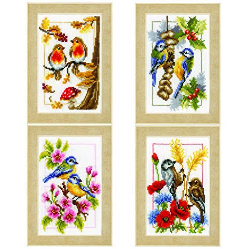 VERVACO Gezählter Kreuzstich Stickpackungen DIY Stickbilder Die 4 Jahreszeiten 4er Wanddekoration Handarbeit Set für Erwachsene Zählmusterpackung ca. 8 x 12 cm Kreuzstichbilder Set Hausdeko VERVACO Gezählter Kreuzstich Stickpackungen DIY Stickbilder Die 4 Jahreszeiten 4er Wanddekoration Handarbeit Set für Erwachsene Zählmusterpackung ca. 8 x 12 cm Kreuzstichbilder Set Hausdeko von Vervaco