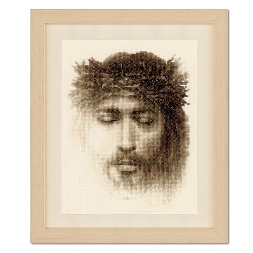 VERVACO Gezählter Kreuzstich Stickpackungen DIY Stickbilder Jesus Wanddekoration Handarbeit Set für Erwachsene Kreatives Handwerk ca. 19 x 24 cm Kreuzstichbilder Set Hausdeko VERVACO Gezählter Kreuzstich Stickpackungen DIY Stickbilder Jesus Wanddekoration Handarbeit Set für Erwachsene Kreatives Handwerk ca. 19 x 24 cm Kreuzstichbilder Set Hausdeko von Vervaco