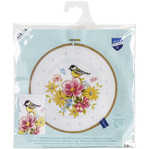 VERVACO Gezählter Kreuzstich Stickpackungen DIY Stickbilder mit Stickrahmen Meise mit Blumen Wanddekoration Handarbeit Set für Erwachsene Kreatives ca. 20 x 20 cm Kreuzstichbilder Set Hausdeko VERVACO Gezählter Kreuzstich Stickpackungen DIY Stickbilder mit Stickrahmen Meise mit Blumen Wanddekoration Handarbeit Set für Erwachsene Kreatives ca. 20 x 20 cm Kreuzstichbilder Set Hausdeko von Vervaco