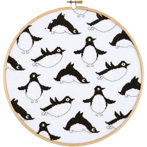 VERVACO Gezählter Kreuzstich Stickpackungen DIY Stickbilder mit Stickrahmen Pinguine Wanddekoration Handarbeit Set für Erwachsene Kreatives Handwerk ca. 24 x 24 cm Kreuzstichbilder Set Hausdeko VERVACO Gezählter Kreuzstich Stickpackungen DIY Stickbilder mit Stickrahmen Pinguine Wanddekoration Handarbeit Set für Erwachsene Kreatives Handwerk ca. 24 x 24 cm Kreuzstichbilder Set Hausdeko von Vervaco