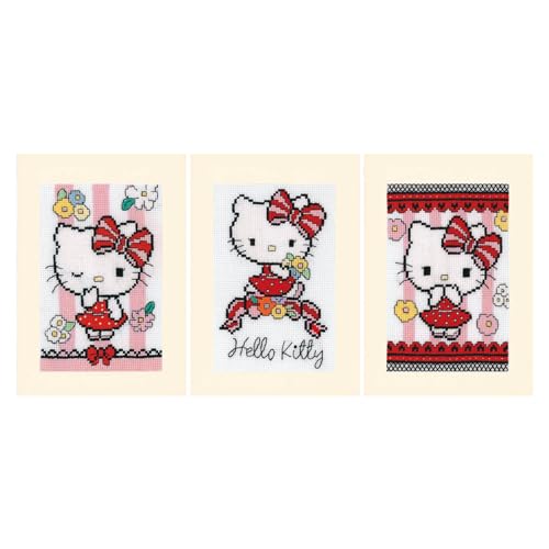VERVACO Gezählter Kreuzstich Stickpackungen Grußkarten zum Selbstgestalten Hello Kitty 3er DIY Postkarten Erwachsene Sticken Bastel ca. 10,5 x 15 cm Stickset für Anfänger Kreatives Geschenk VERVACO Gezählter Kreuzstich Stickpackungen Grußkarten zum Selbstgestalten Hello Kitty 3er DIY Postkarten Erwachsene Sticken Bastel ca. 10,5 x 15 cm Stickset für Anfänger Kreatives Geschenk von Vervaco