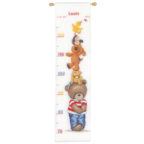 VERVACO Gezählter Kreuzstich Stickpackungen Höhendiagramm Kinder Popcorn und Freunde Wanddekoration Handarbeit Set für Erwachsene Kreatives Handwerk ca. 18 x 70 cm Kreuzstichbilder Set Hausdeko von Vervaco