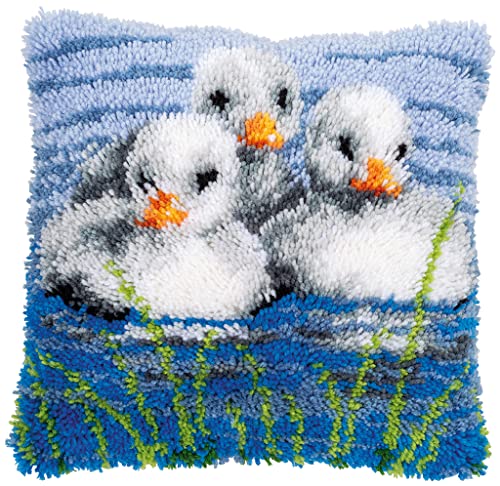VERVACO Knüpfkissen Set Deko Kissenbezug Knüpfset für Anfänger KÜKEN IM WASSER Basteln Erwachsene Kreativ DIY Handarbeit Kissen zum Selber Knüpfe 40 x 40 cm Latch Hook Kit Knüpfhaken Set Kissen VERVACO Knüpfkissen Set Deko Kissenbezug Knüpfset für Anfänger KÜKEN IM WASSER Basteln Erwachsene Kreativ DIY Handarbeit Kissen zum Selber Knüpfe 40 x 40 cm Latch Hook Kit Knüpfhaken Set Kissen von Vervaco