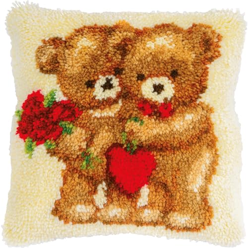 VERVACO Knüpfkissen Set Deko Kissenbezug Knüpfset für Anfänger LOVE BEARS Basteln Erwachsene Kreativ DIY Handarbeit Kissen zum Selber Knüpfe 40 x 40 cm Latch Hook Kit Knüpfhaken Set Kissen VERVACO Knüpfkissen Set Deko Kissenbezug Knüpfset für Anfänger LOVE BEARS Basteln Erwachsene Kreativ DIY Handarbeit Kissen zum Selber Knüpfe 40 x 40 cm Latch Hook Kit Knüpfhaken Set Kissen von Vervaco